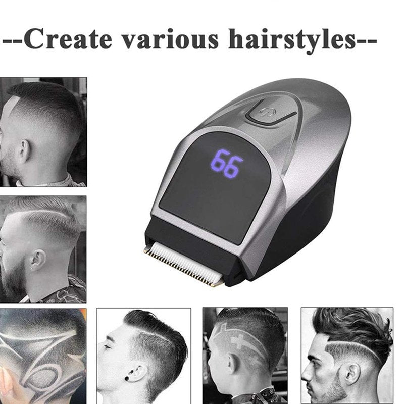 SUYOOULIN Self-Haircut Hair Clippers, Shortcut Grooming Haircut Kit, Waterproof Rechargeable Cordless Electric Hair Trimmer Men Head Clippers, 2 Cutting Heads, 4-in-1 Limit Comb (Silver)