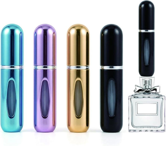 Portable Perfume Atomizer Bottle - Refillable 5ml Mini Spray for Travel | 4-Pack for Men & Women