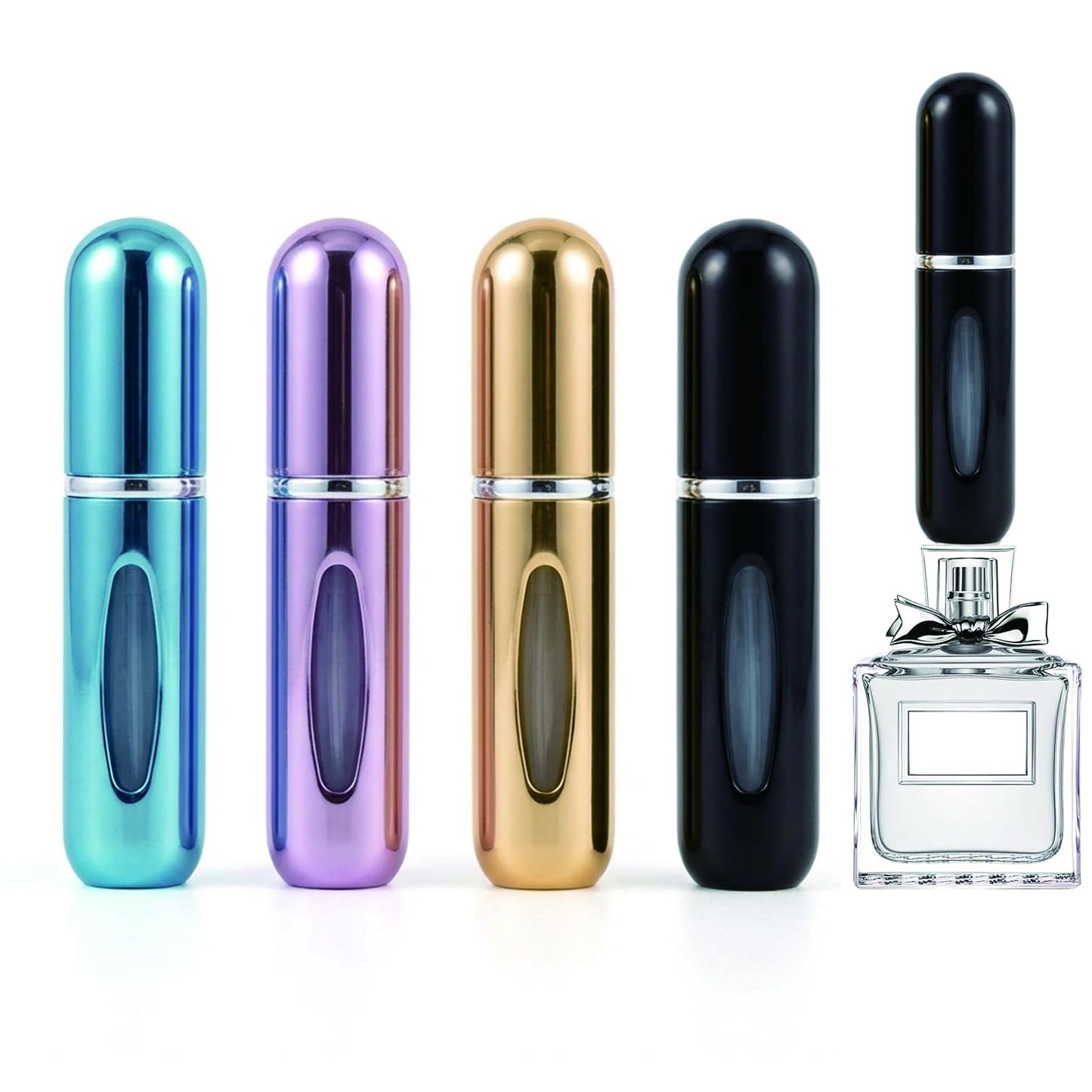 ZeniPremunz Perfume Travel Refillable Portable Atomizer Bottle,4Pcs 5ml Mini Perfume Bottle,Perfume Refill for Women Men Small Mister Spray Bottle, for Travel and Outgoing