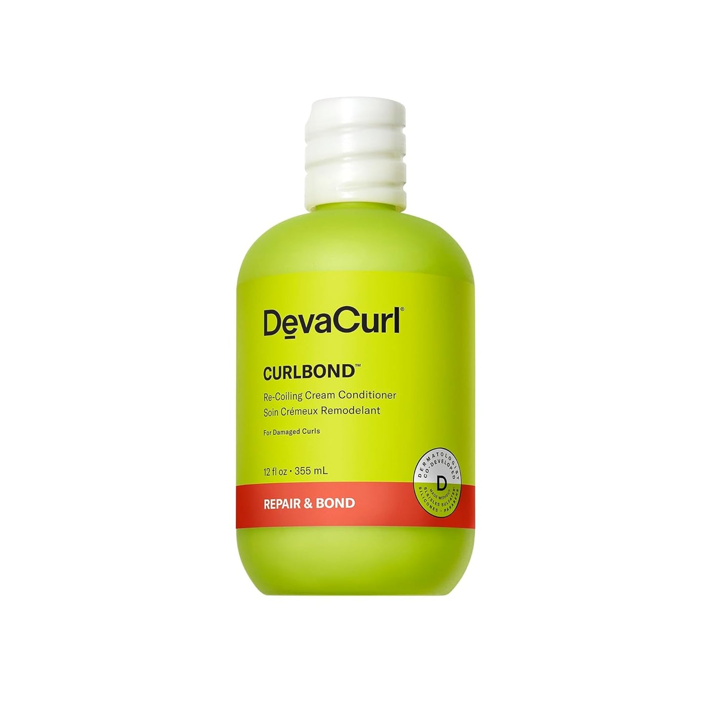 DevaCurl CurlBond Re-Coiling Cream Conditioner - Strengthens Hair, Seals Split Ends | Preserves Color Up to 30 Washes