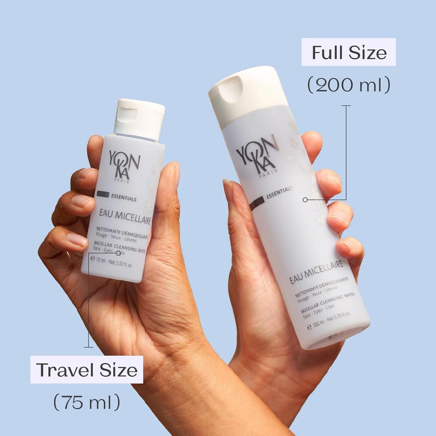 Micellar Water Travel Size - Gentle Cleansing Makeup Remover with Rose & Chamomile | Paraben-Free | 2.53 fl oz