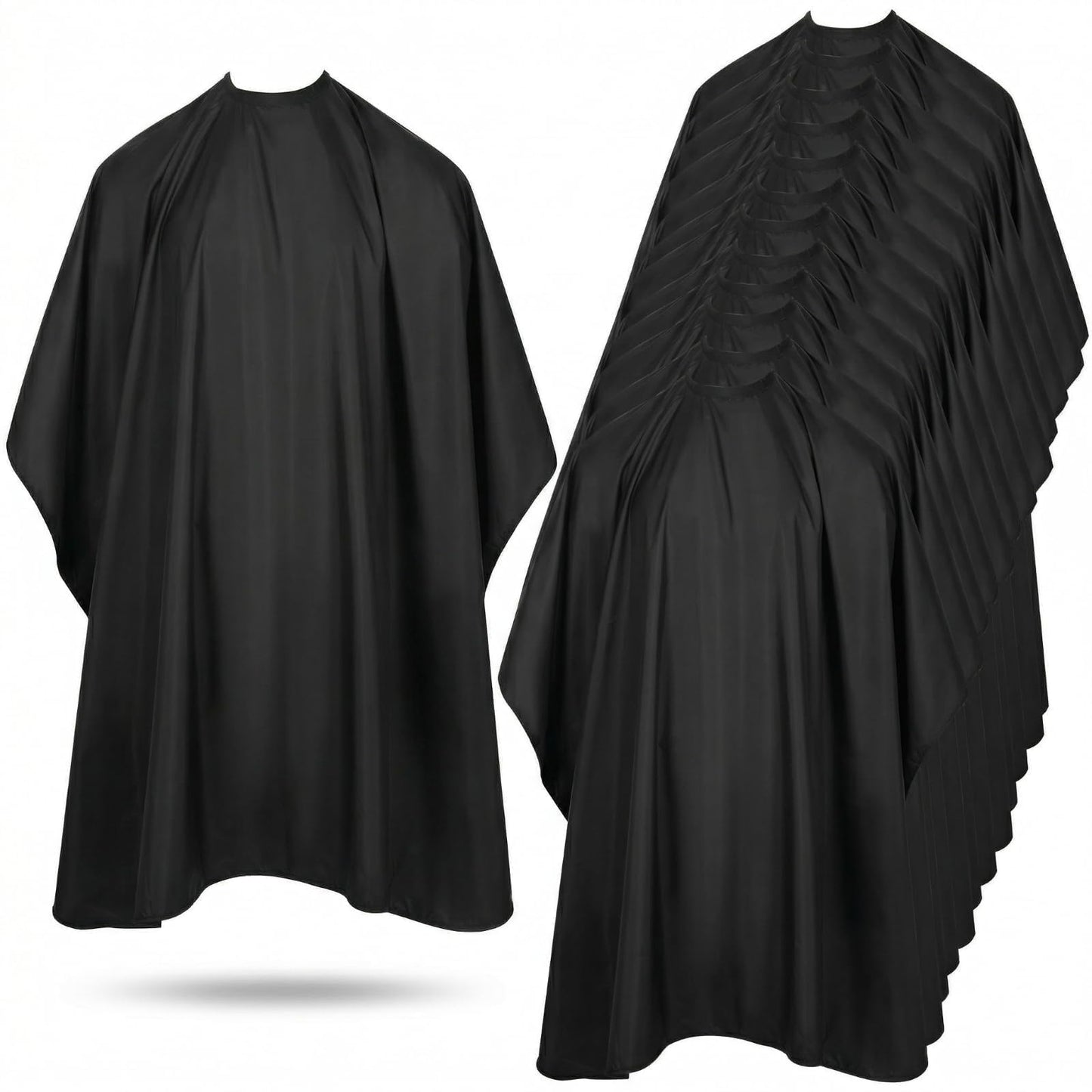 12 Pcs Waterproof Barber Cape 59"x51" Anti-Static Salon Cape with Adjustable Snap Closure for Hairdressing