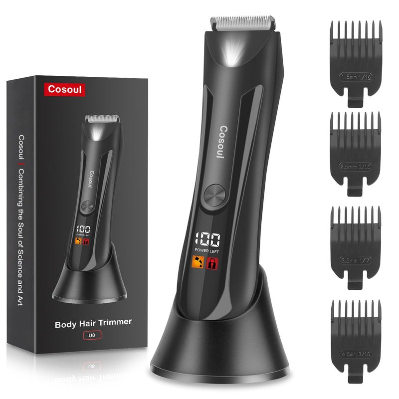 COSOUL Body Hair Trimmer for Men Ball Trimmer Body Groomer Professional Pubic Electric Groin Hair Shaver Mens Grooming Intimate Personal Pube Private Area Cordless