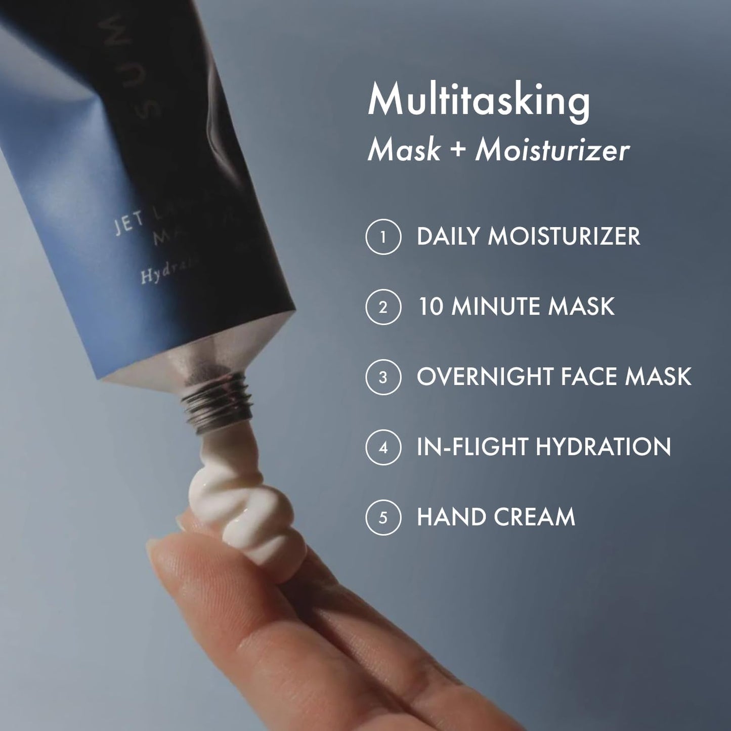 Jet Lag Mask Mini - Hydrating Face Moisturizer & Mask | Enriched with Hyaluronic Acid & Antioxidants (1 Oz)
