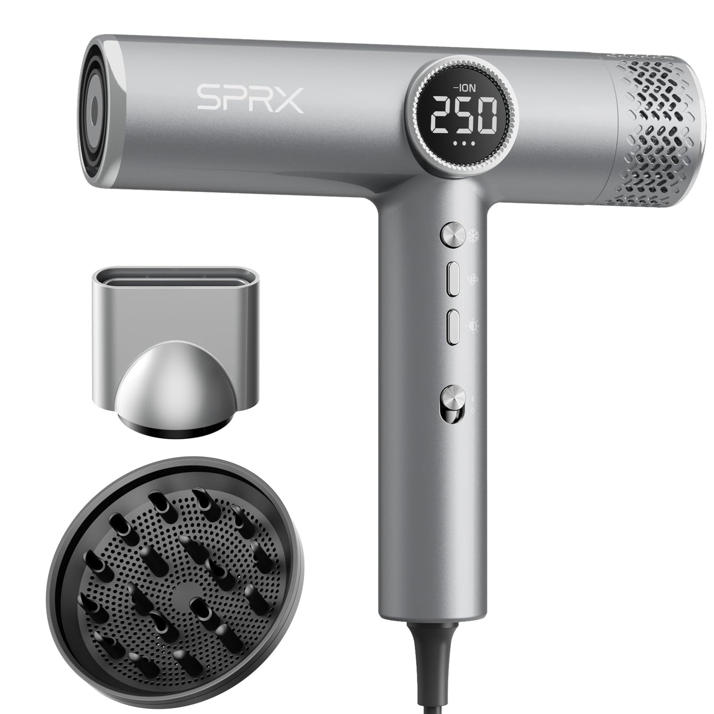 High-Speed Ionic Hair Dryer with Diffuser,160,000 RPM Professional Brushless Motor Blow Dryer,Fast Drying Without Damage,500M Negative Ions,Lightweight Travel Design (Low Noise, Salon Quality)
