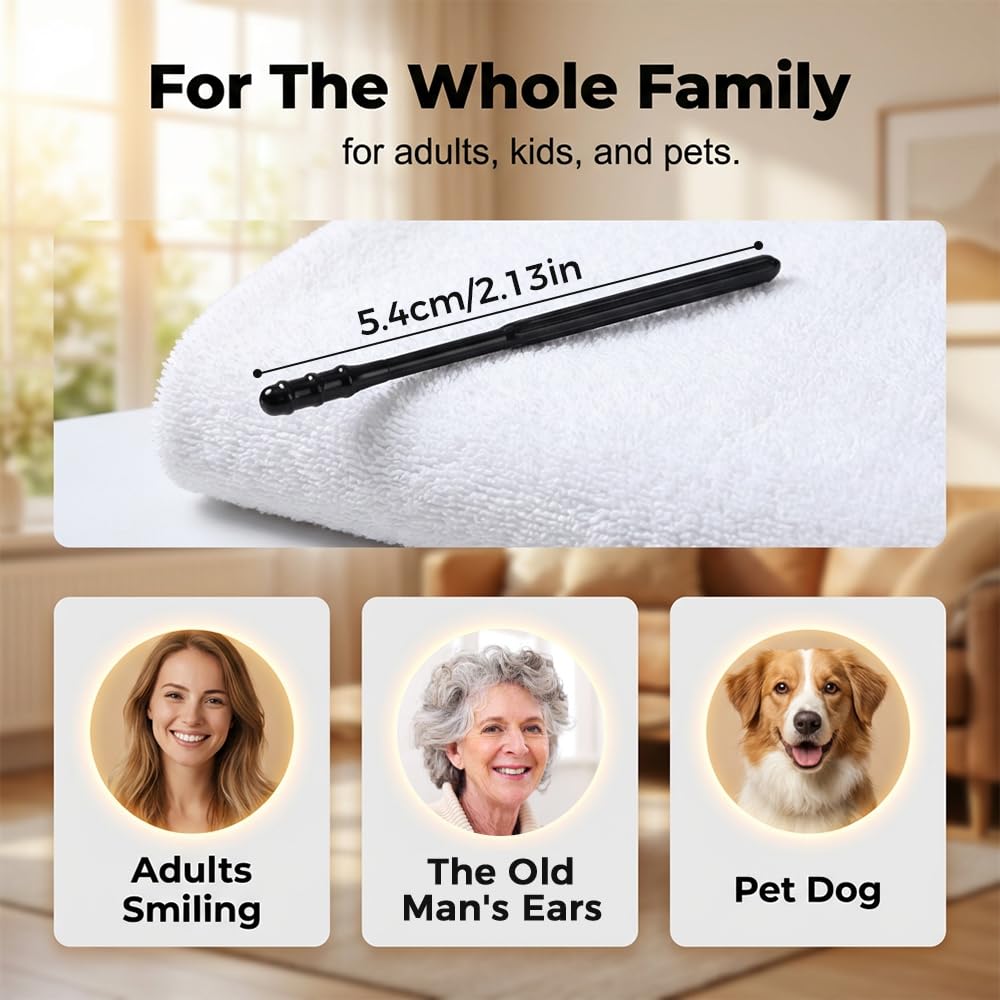 120PCS 6 Sets Family Pack Ear Cleaner, Disposable Sticky Ear Wax Removal Adhesive Swabs, Gentle Ear Cleaning Sticks Tool, Portable Ear Cleaner for Adults & Kids, Suitable for Home, Travel & Daily Use