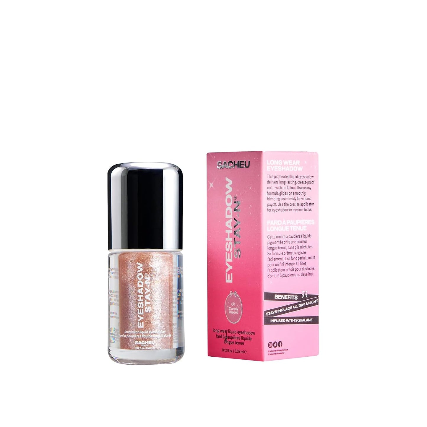 Liquid Eyeshadow STAY-N - Longwear Buildable Eye Makeup | Highly Pigmented Matte & Shimmer Cream in Candy Dipp’d