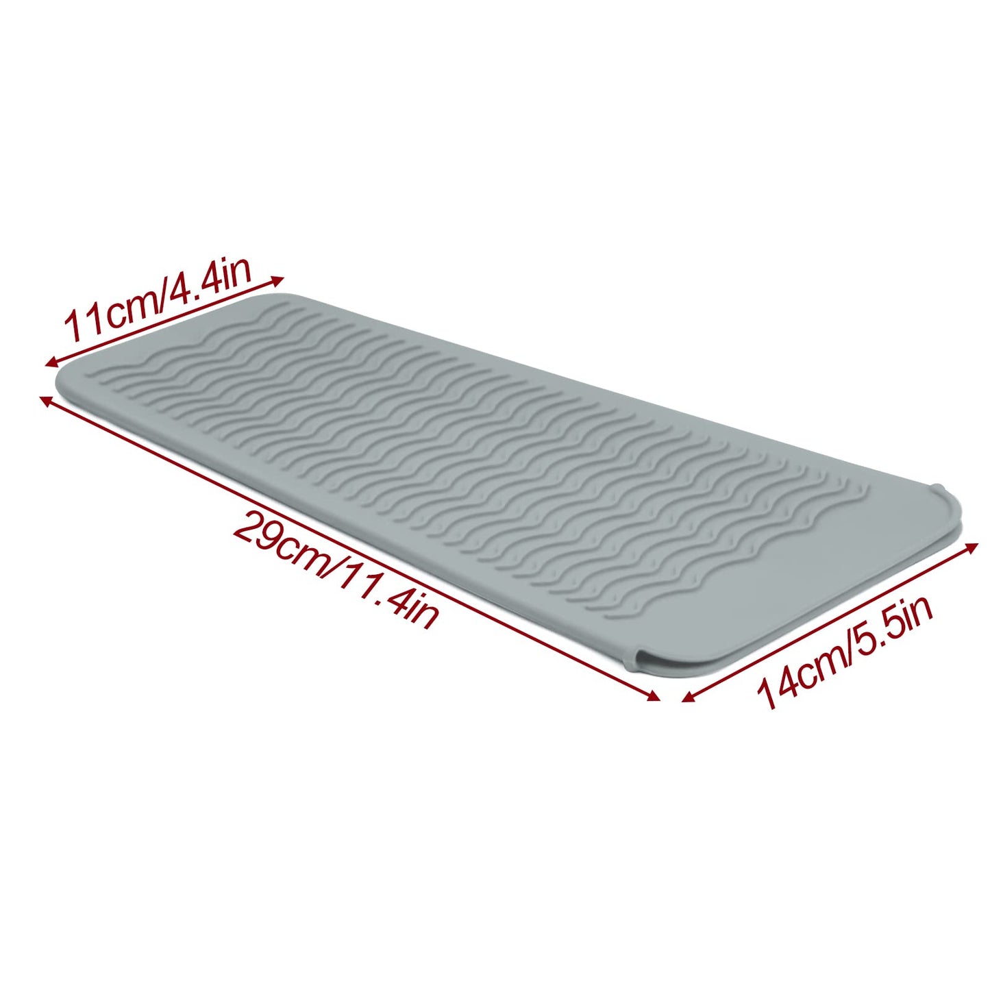 2PCS Silicone Heat Resistant Mat Pouch for Hair Straightener, Curling Iron, Flat Iron and Hot Hair Tools Grey 2 Pack