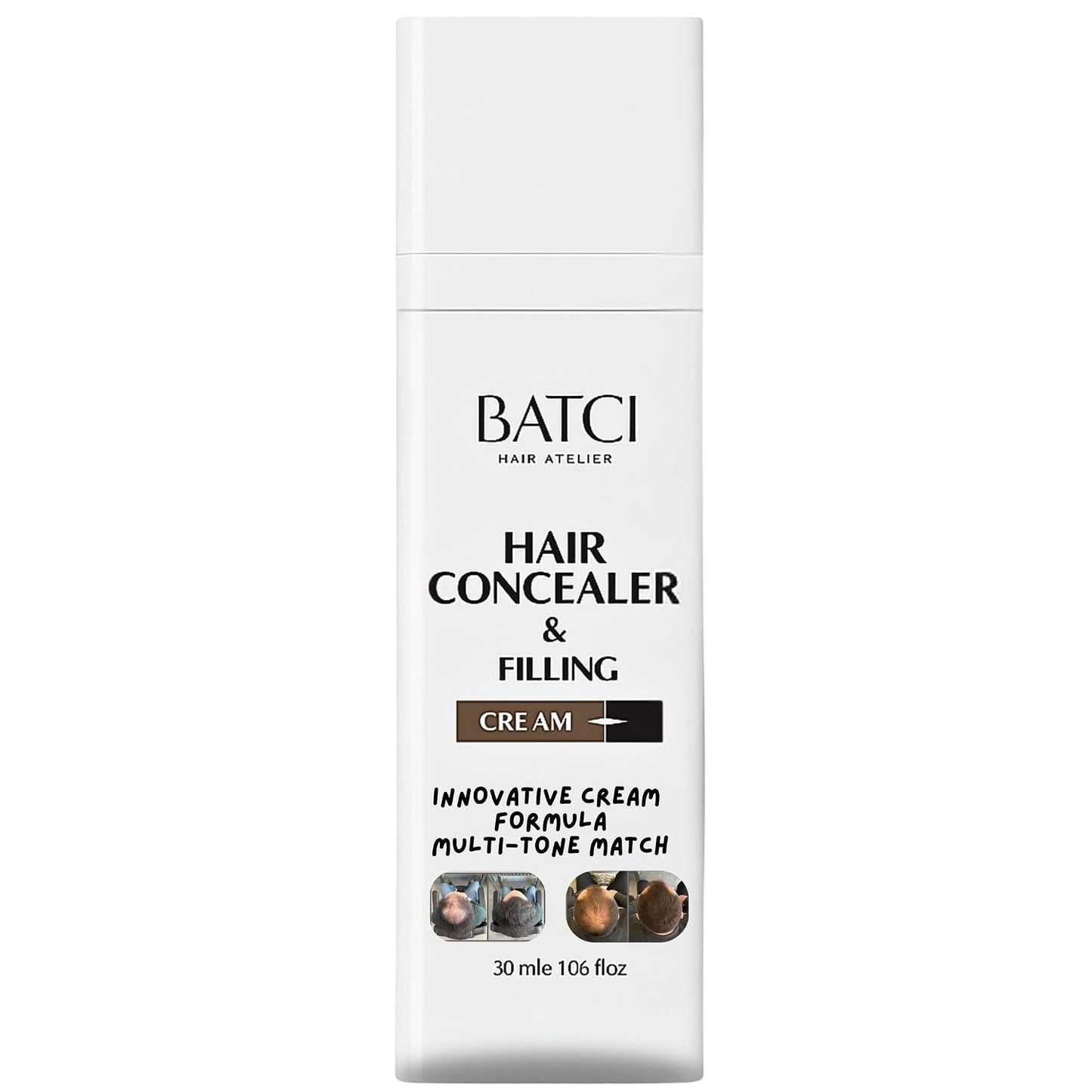 Hair Concealer Cream for Thinning Hair & Bald Spots - Non-Fiber Scalp Touch-Up | Water-Resistant, 1 fl oz (30ml)