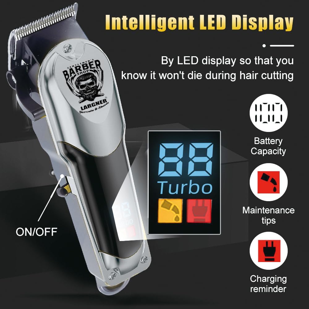 Professional Hair Clippers for Men - Cordless Hair Clipper with LCD Display | Barber Kit & Beard Trimmer