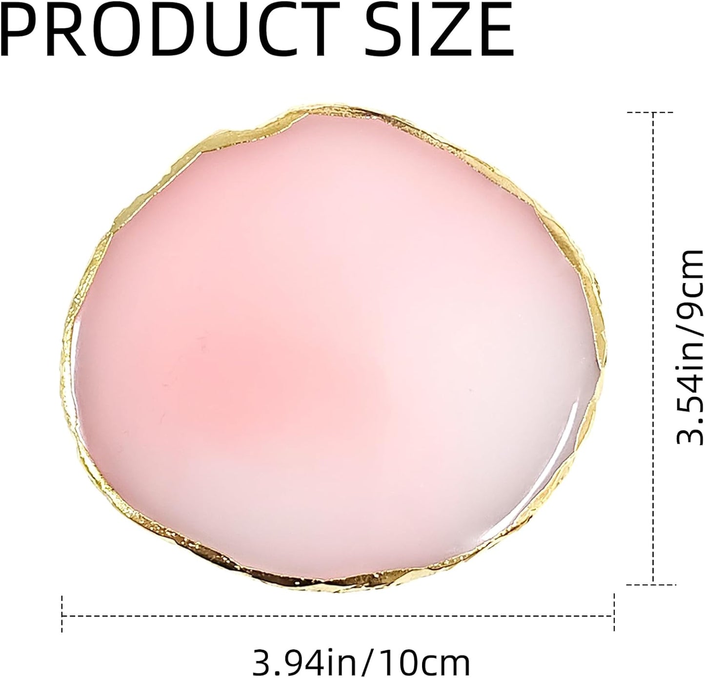 Nail Art Palette Set - 2Pcs Resin Nail Polish Holder with Gold Edge | White & Pink Display Board for Cosmetic Mixing