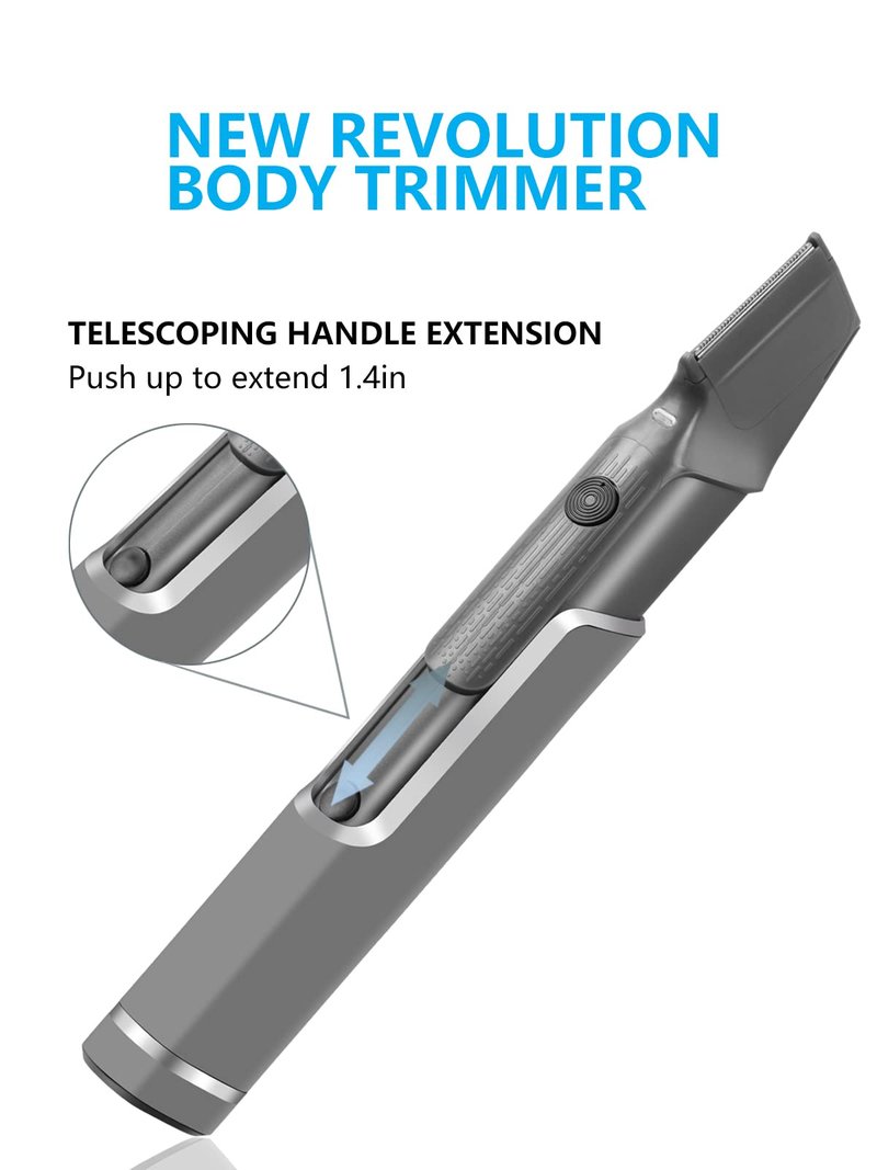 Mens Body Hair Trimmer Hair Cutting Tools Neck, Back, Facial, Beard Hair Trimmer As Seen on Tv Self Haircut Shavers for Men Long Handle Hair Cutting Comb