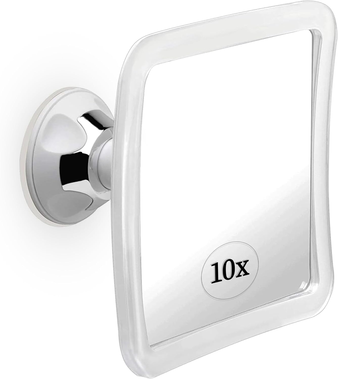 MIRRORVANA 10X Magnifying Makeup Mirror - Suction Cup for Travel & Vanity Use | 6.3" x 6.3" Square