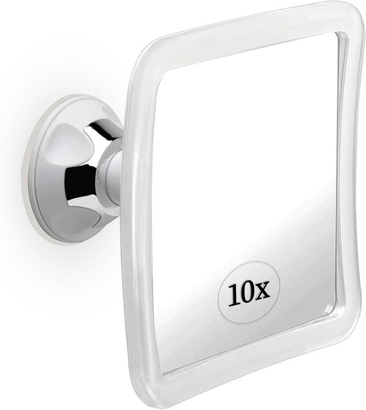 MIRRORVANA 10X Magnifying Makeup Mirror - Suction Cup for Travel & Vanity Use | 6.3" x 6.3" Square