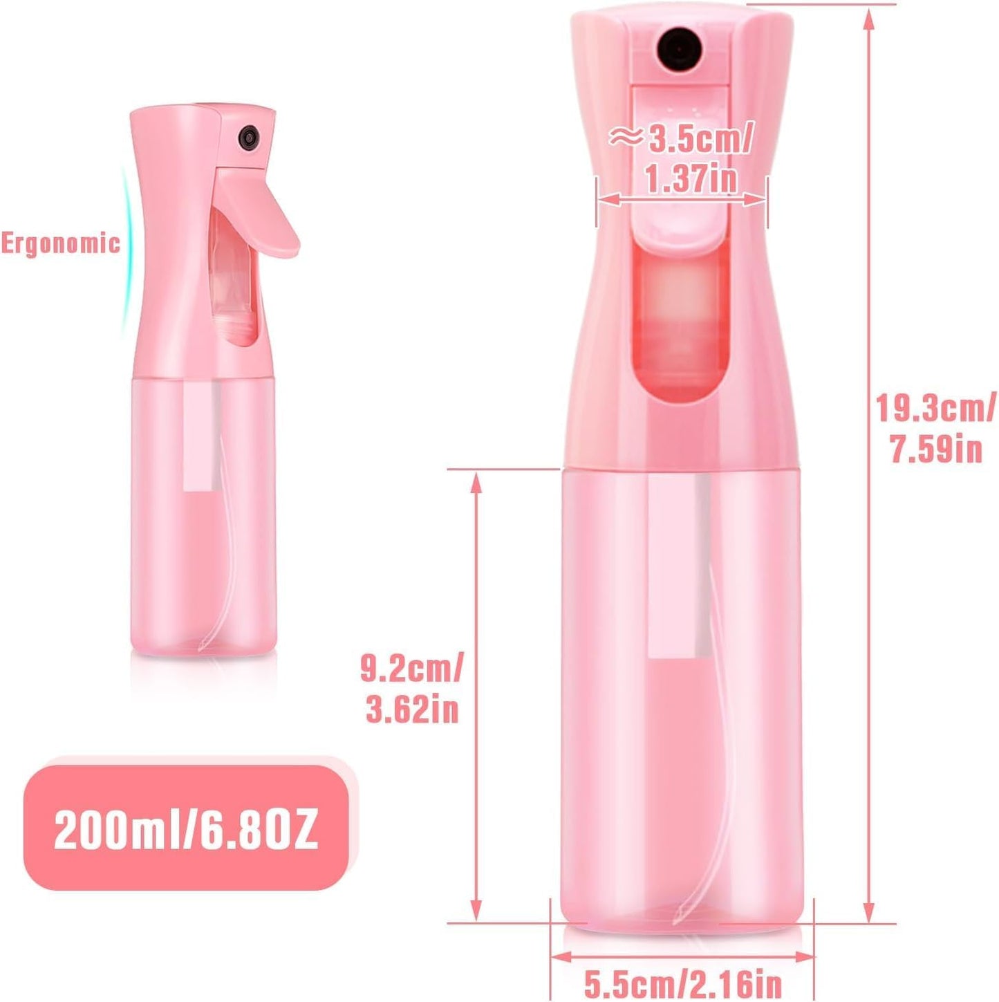 Ultra-Fine Continuous Spray Bottle - Perfect for Plants, Hair, Skincare & Cleaning | Refillable, Fine Mist Design