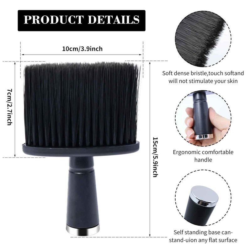 3pcs Black Neck Duster Soft Barber Brush Professional Barber Cleaner Hairbrush Barber Accessories for Salon Home Use