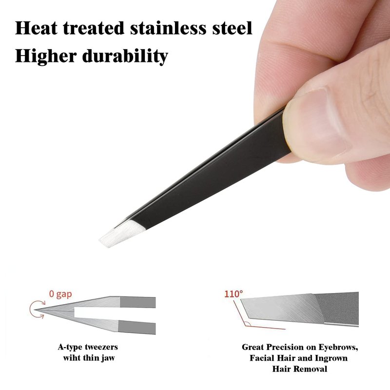 FIVETAS Lash Tweezers for Eyelash Extensions for Women Ingrown Hair Tweezers Pointed Precision Tweezers for Eyebrows & Ingrown Hair Removal