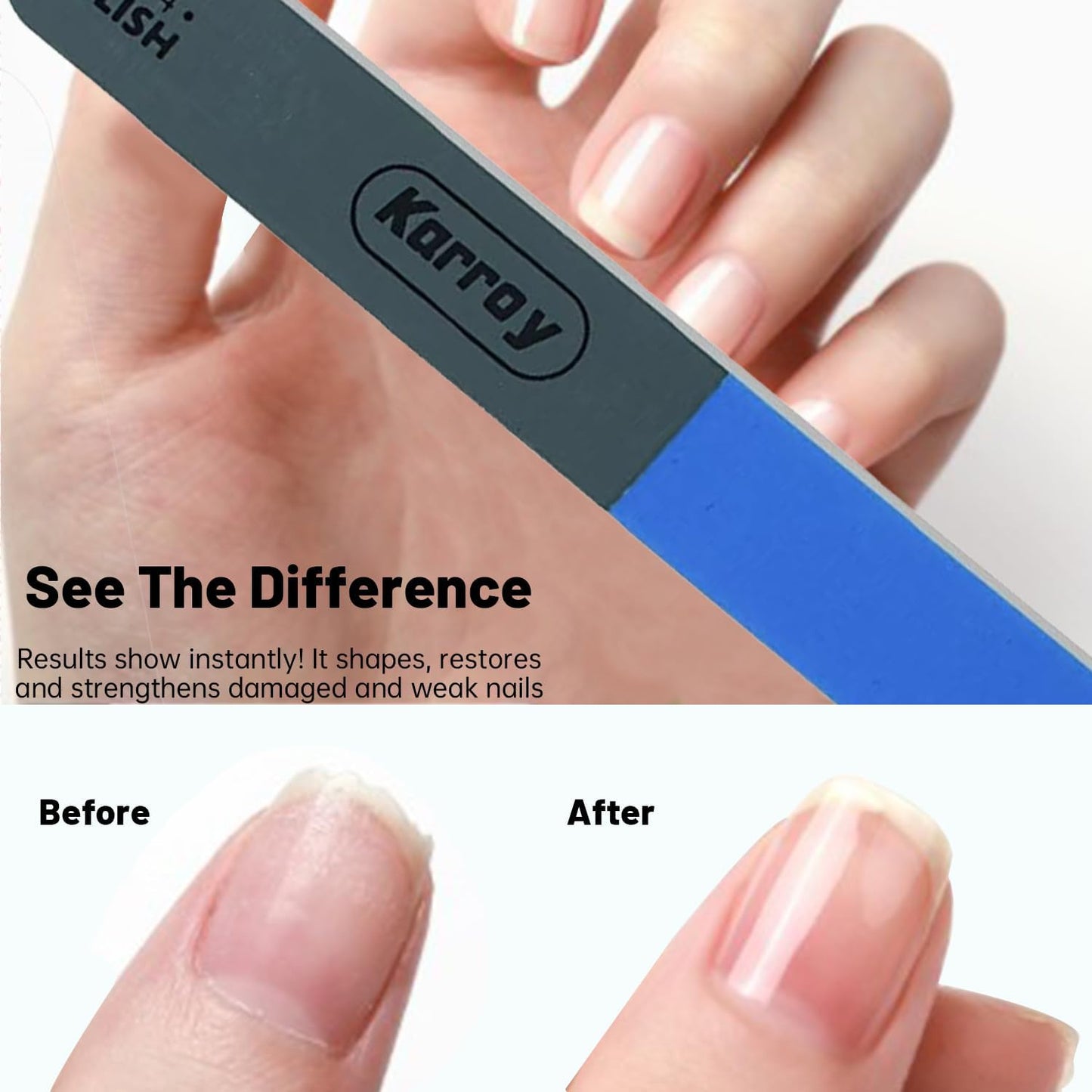Nail File and Buffer Set - Dual-Sided 4-Step Nail Tools for Natural Nails | 20 Pieces