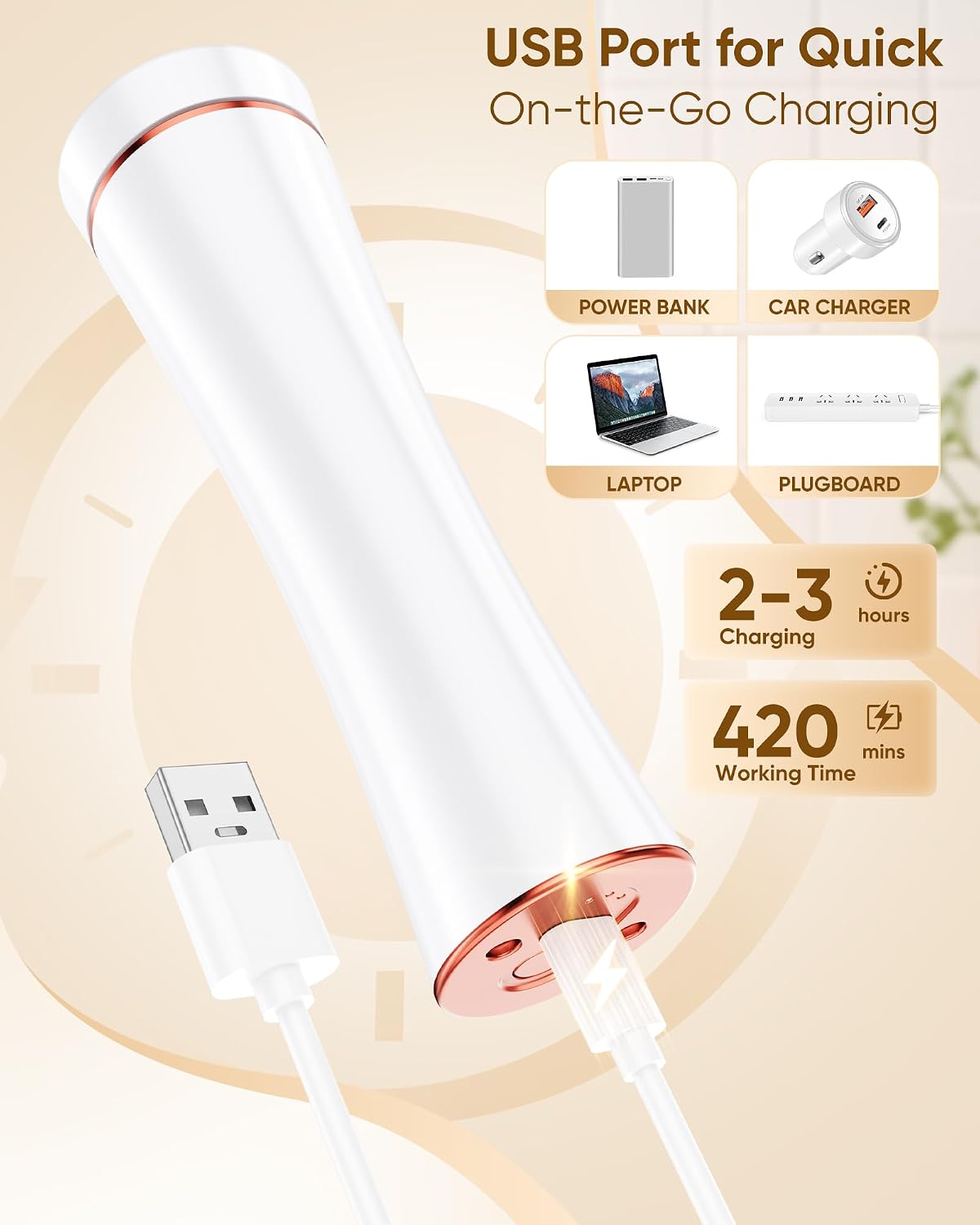 Electric Foot Callus Remover - Rechargeable Waterproof Pedicure Tool | Portable Foot File for Dead Skin Care (White)