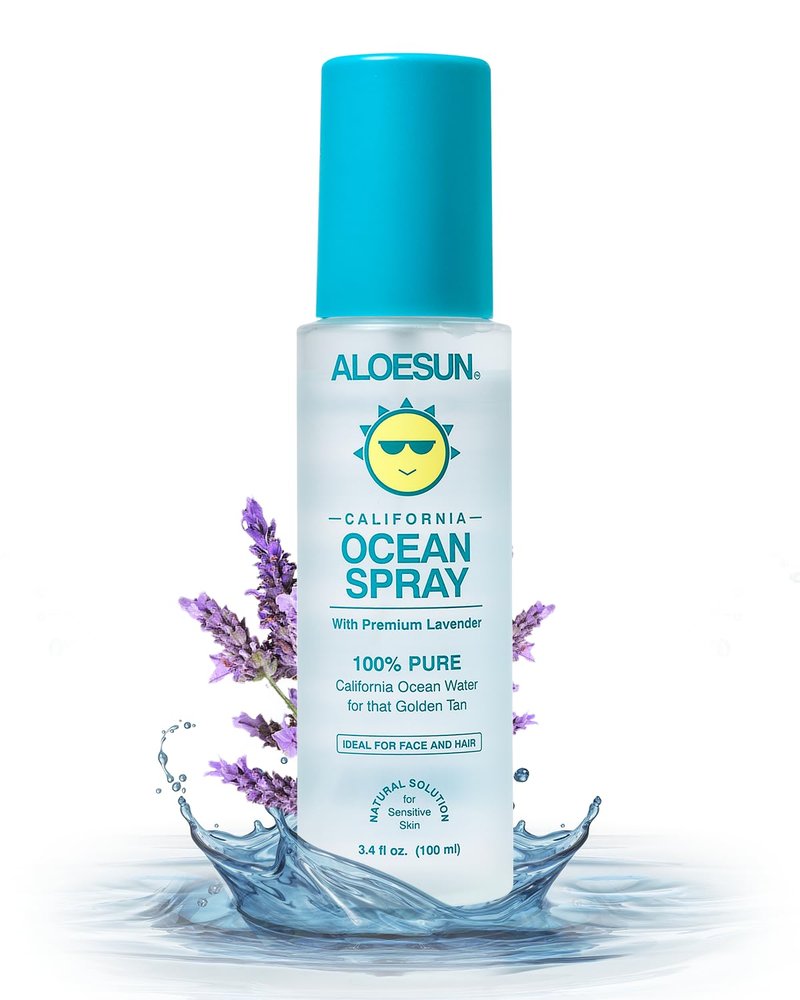 Ocean Spray Face Mist - Pure California Sea Salt & Organic Lavender | Hydrating Tanning & Scalp Exfoliant | Travel Size 3.4 Fl Oz