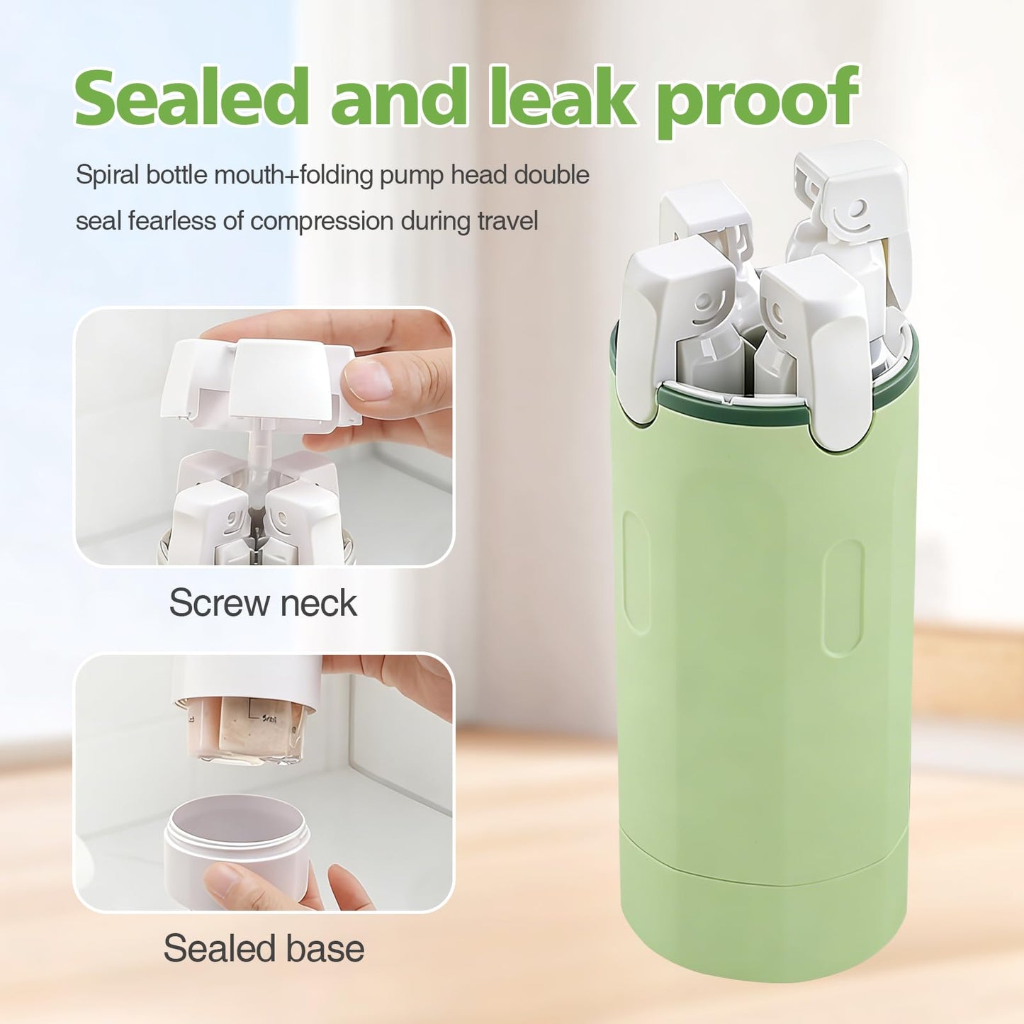 4 in 1 Travel Bottle,Travel Dispenser Bottles Refillable, 4 Pack 30ML for Storing Shampoo, Shower Gel, Laundry Detergent, Travel, Camping and Gym