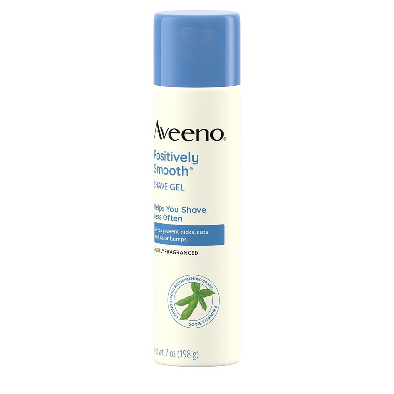Aveeno Positively Smooth Moisturizing Shave Gel with Soy, Aloe, and Vitamin E to help Prevent Nicks, Cuts and Razor Bumps, Lightly Fragranced, 7 oz