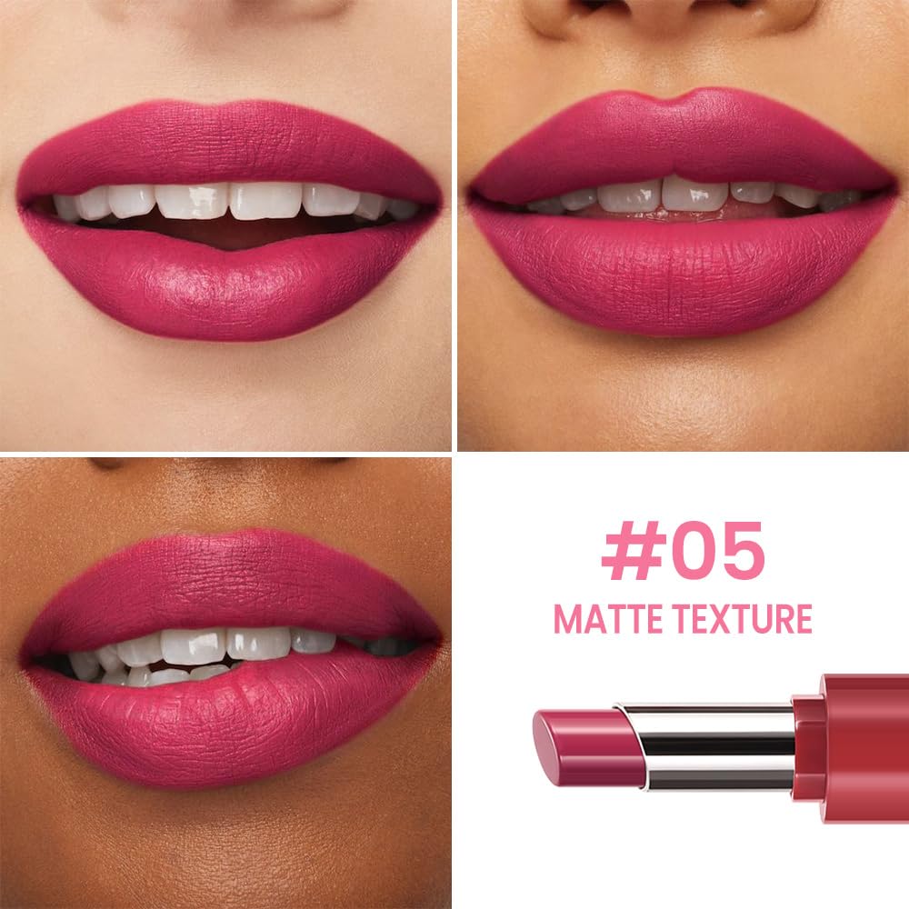 HHLTOH Honey Lipstick Tinted Lip Balm - Matte Tint Cream Lipsticks for All Skin Tones, Hydrating Lip Stain, Can be Buildable Blendable Nourishing Moisturizing Suitable for Women to Every Day Makeup 05