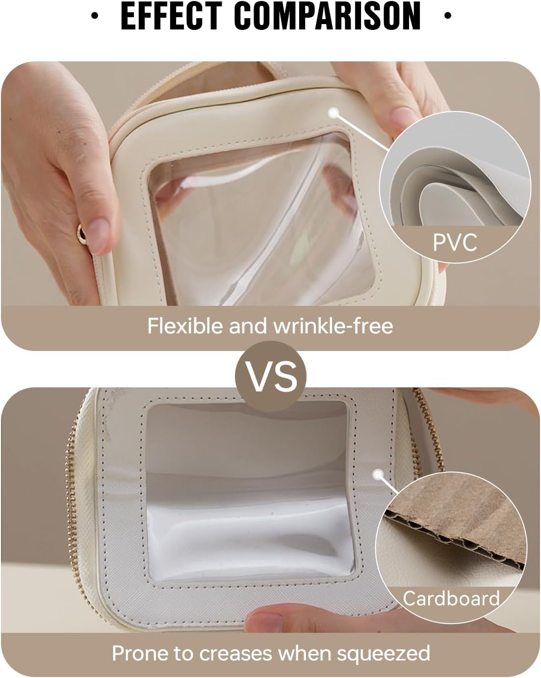 Clear Makeup Bag - Waterproof TSA Approved Toiletry Organizer for Women | Portable Zipper Pouch for Travel Essentials