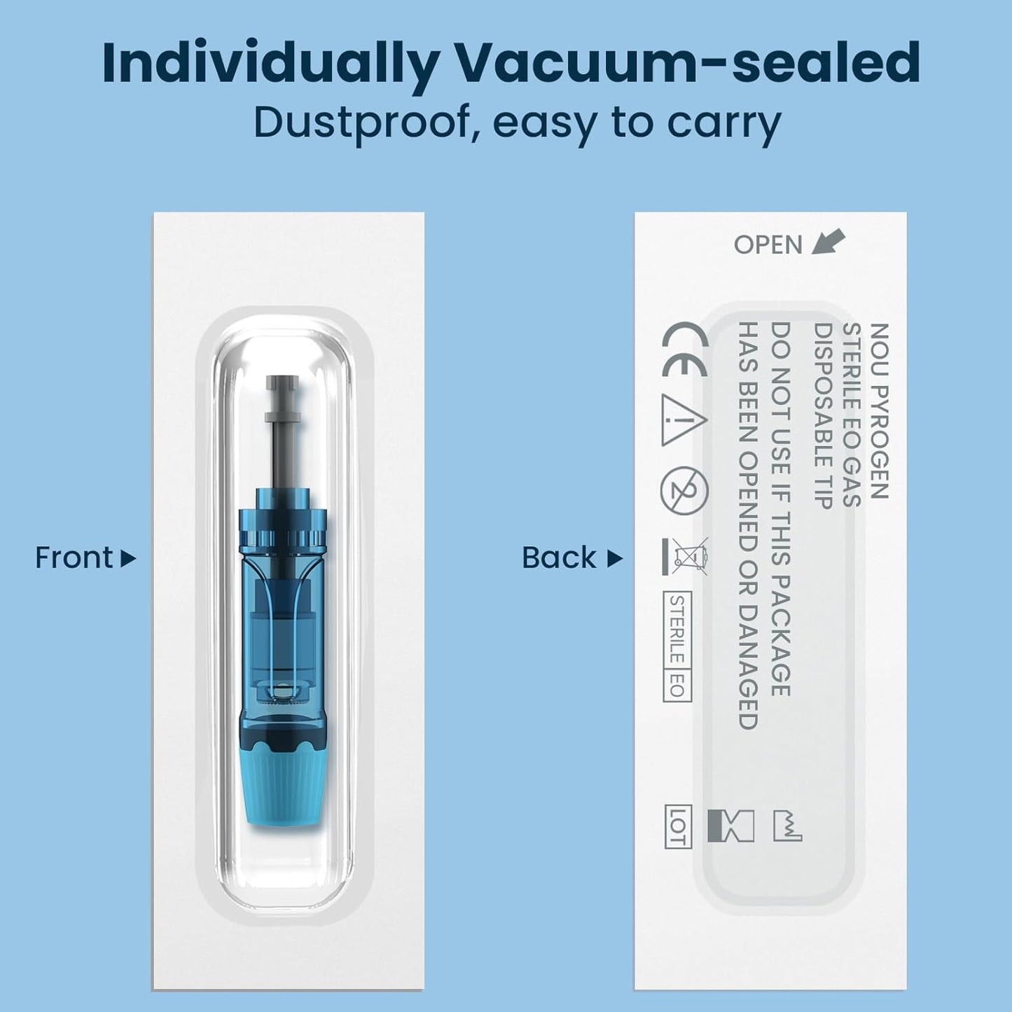 Microneedling Pen Cartridges - 15 Pcs Nano A11/M8S | 0.25mm for Home Use