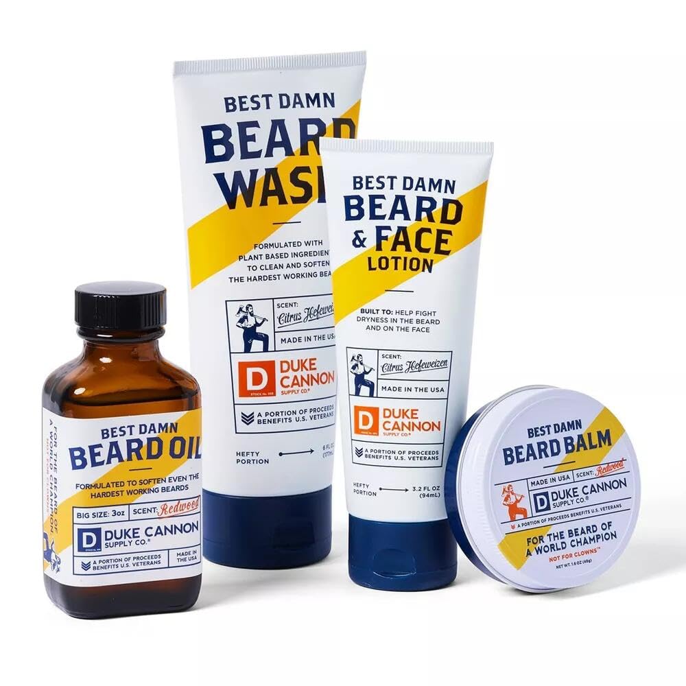 Duke Cannon Supply Co. Best Beard Wash, 6 oz. - Citrus Hefeweizen Scent, Sulfate-Free & Paraben-Free