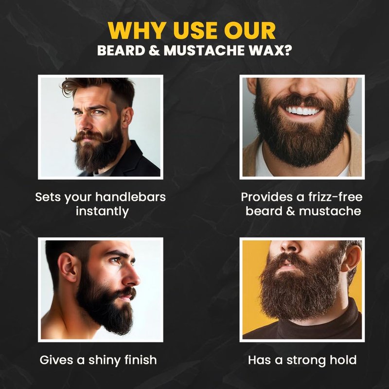nishman Mustache & Beard Styling Wax with Argan Oil, Sweet Almond Oil, Jojoba Oil | Low Shine & Light Hold