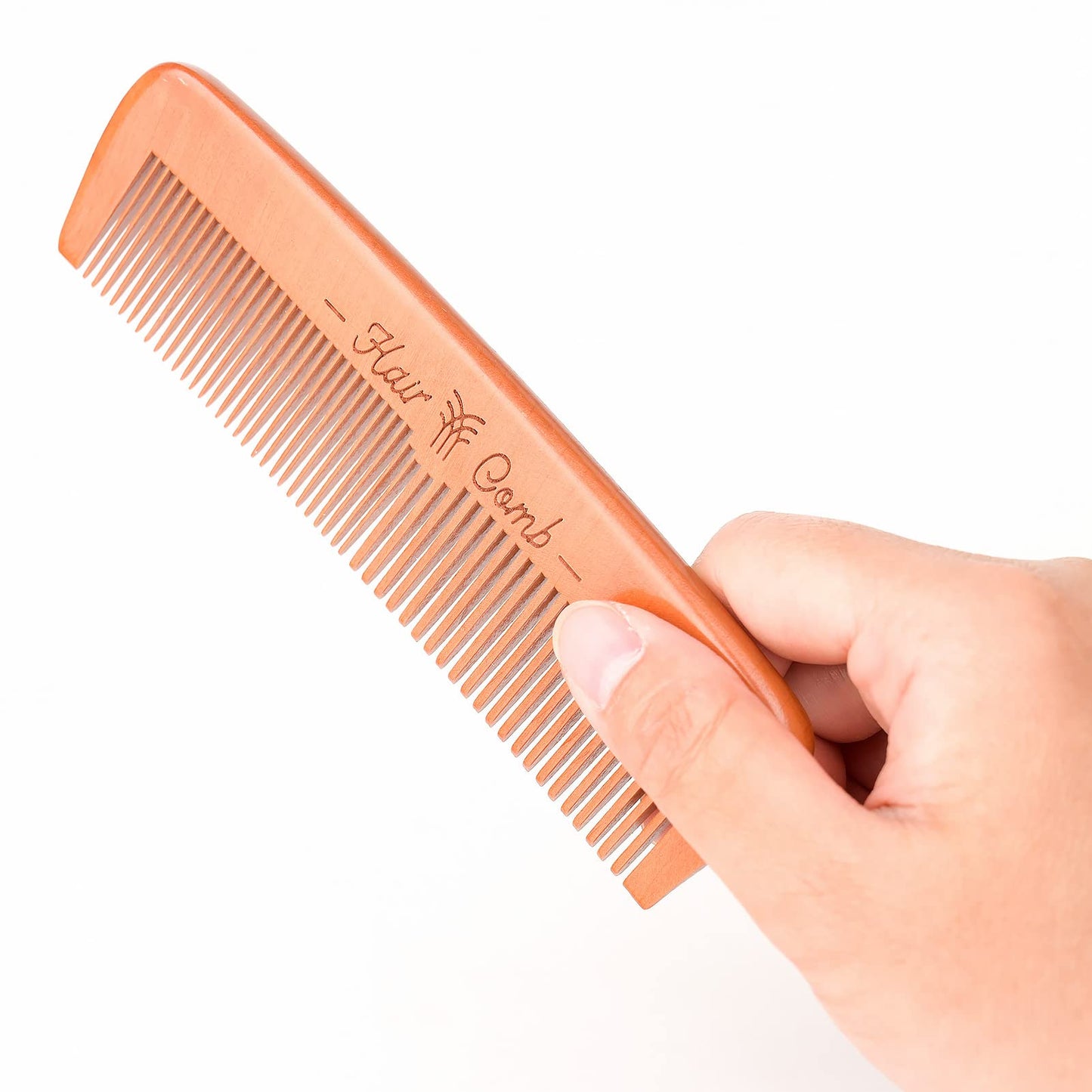 Menesia Wooden Hair Combs for Men & Women, Mens Wood Beard Comb with Leather Travel Case, Womens Combs for Hair, Kids Comb, Mens comb - Brown Deer