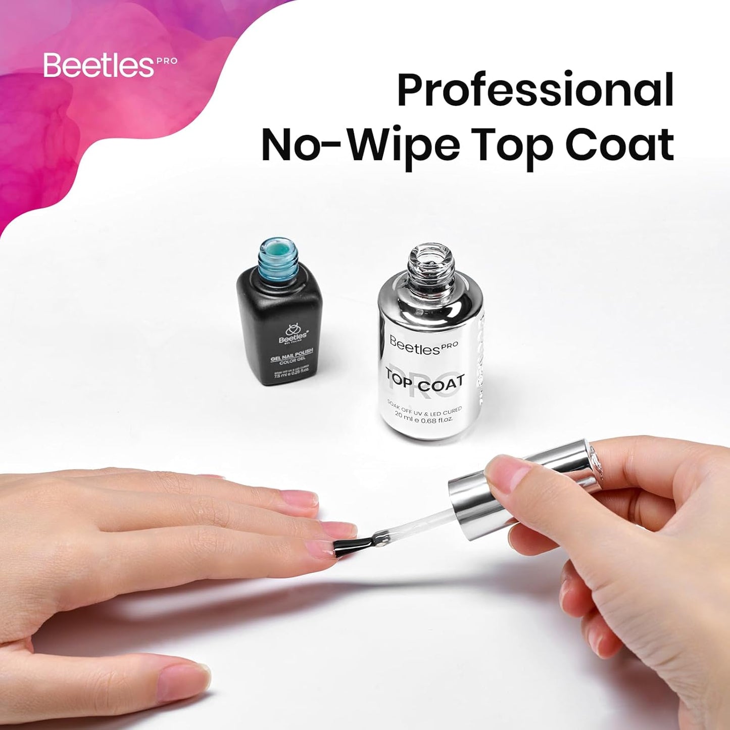 Beetles Pro Gel Top Coat - High Gloss, Long-Lasting 28 Days | 20ml Soak-Off Non-Yellowing Gel for UV/LED Lamps