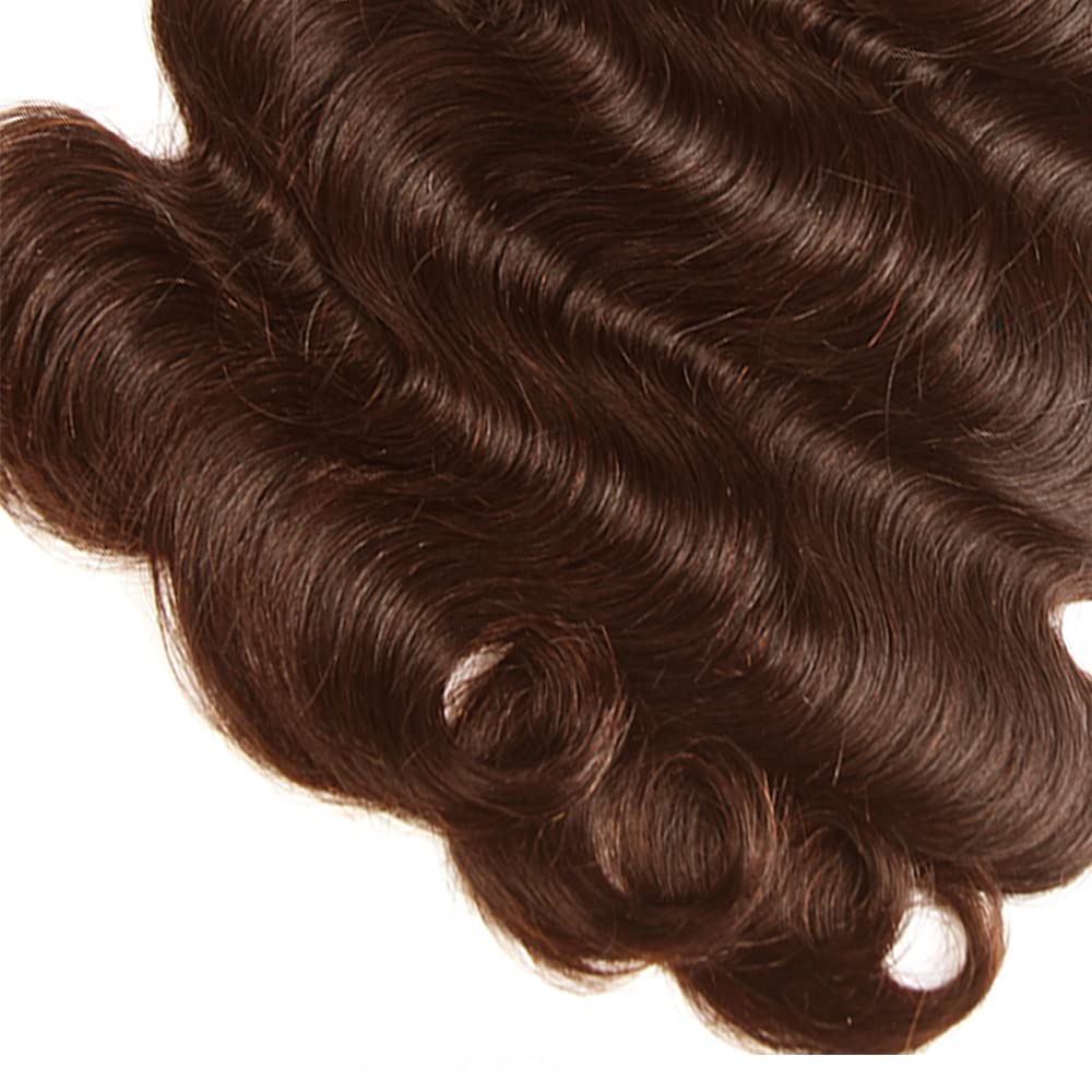 30 32 34 inch WuvuSnm Dark Brown Body Wave Bundles Brown Human Hair Bundle #4 Body Wave Bundles Double Weft 150g