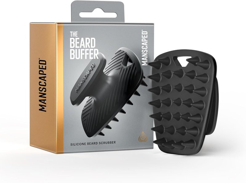 Beard Buffer Silicone Scrubber - Flexible Facial Hair Cleaning Brush for Men | Exfoliating Grooming Tool