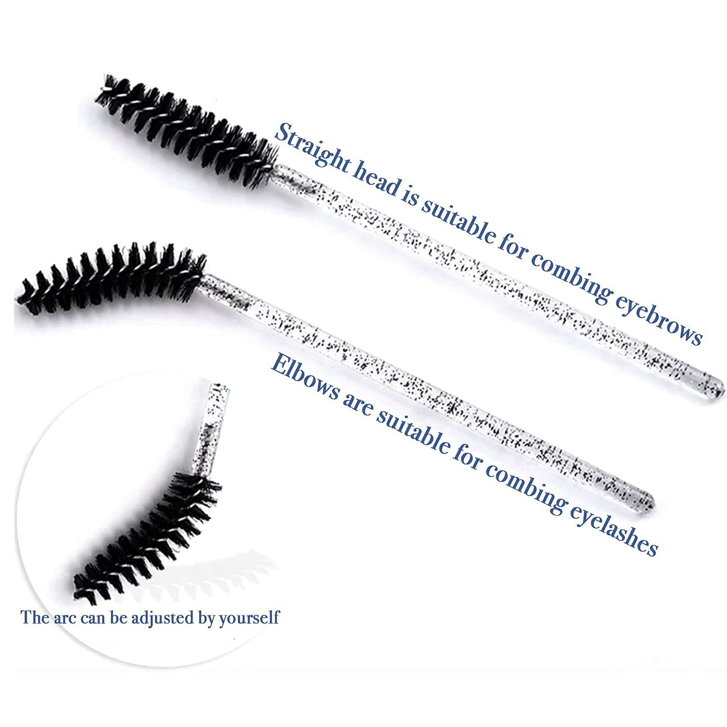 300Pcs Disposable Eyelash Mascara Brushes for Eye Lashes Extension Eyebrow and Makeup for Eye Lash Extension, Eyebrow and Makeup Crystal 6 Colors(Colorful)