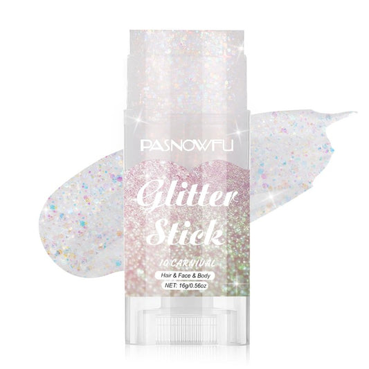 PASNOWFU Carnival Body Glitter Stick, Face Glitter for Women and Girls, Festival Accessories Hair Tinsel Stick for Mardi Gras Party Makeup Concert Outfits, Stage Performance Cosplay Celebration Events