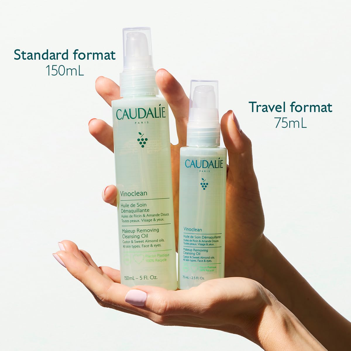Caudalie Vinoclean Makeup Removing Cleansing Oil, Travel-Size Waterproof Makeup Remover - 75 mL