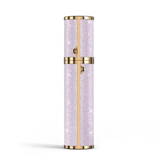FENHON Perfume Travel Refillable Bottle, Glitter Leather Atomizer for Perfume, Portable Size Cologne Sprayer, Mini Fragrance Spray Bottle for Woman & Man Essentials (8ML Purple)