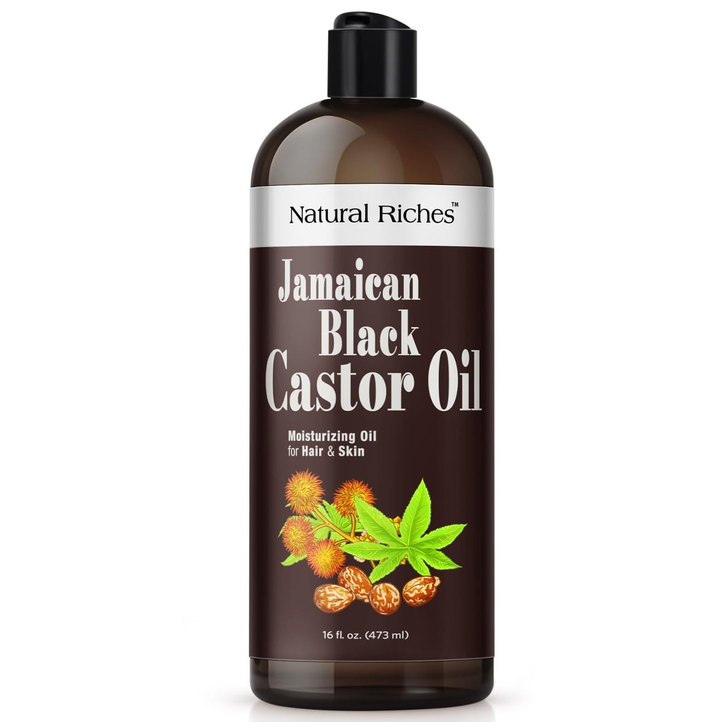 Organic Argan Oil - Cold Pressed Moisturizing Oil for Hair, Face & Skin - 16 Fl Oz Glass Bottle