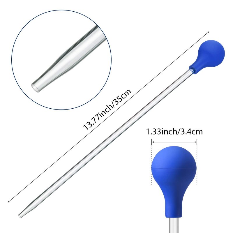 Boao 2 Sets Long Pipette for Fish Tank Coral Food Feeder Long Syringe Aquarium Coral Feeding Tube for Marine Fish Reef Aquatic Plant Spider Snake Lizard(Blue)