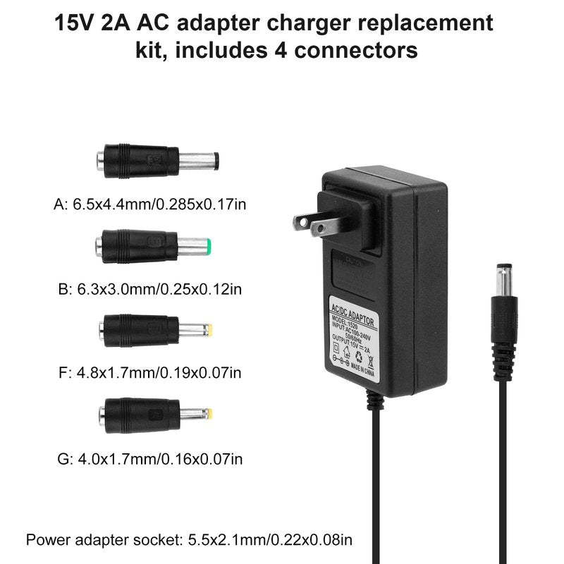15V Charger for Theragun Mini/Prime & Fusion, Small Travel Massager Charging Cable with Power Adapters for Massage Gun Professional Accessory