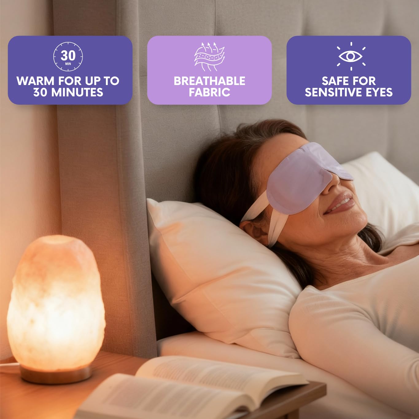 Self-Heating Steam Eye Mask - Warm Compress for Dry Eye Relief | 16 Pack, Unscented Spa Essentials