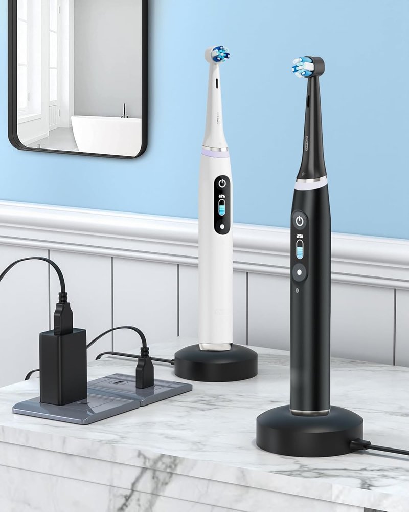 WUKUR for Oral B iO Charger Base, Compatible with Oral B iO Electric Toothbrush Series 7 8 9 10, Magnetic Travel Charging Base Model 3768, Power Cord (Black)