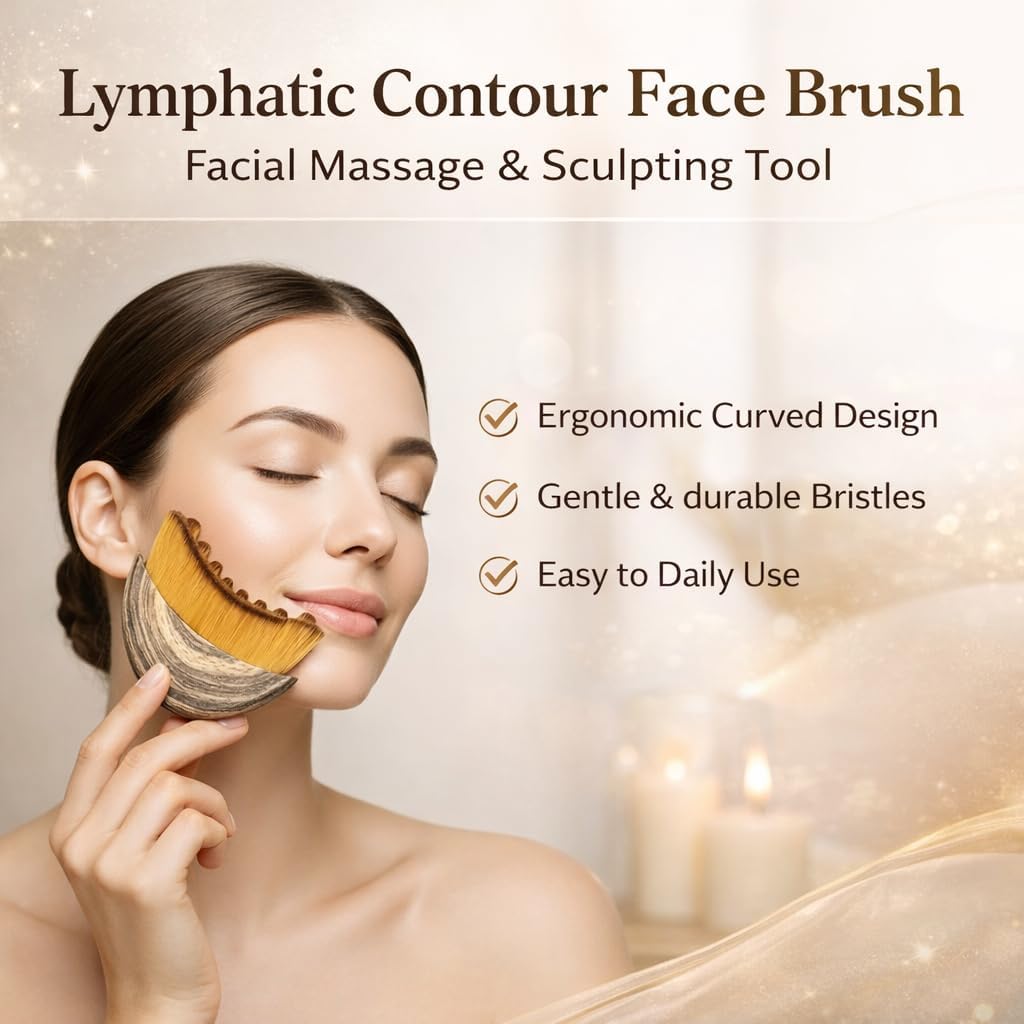 Lymphatic Contour Face Brush Set - Super Soft Manual Massager for Sculpting, Anti-Puffiness & Detox | 2 Pcs