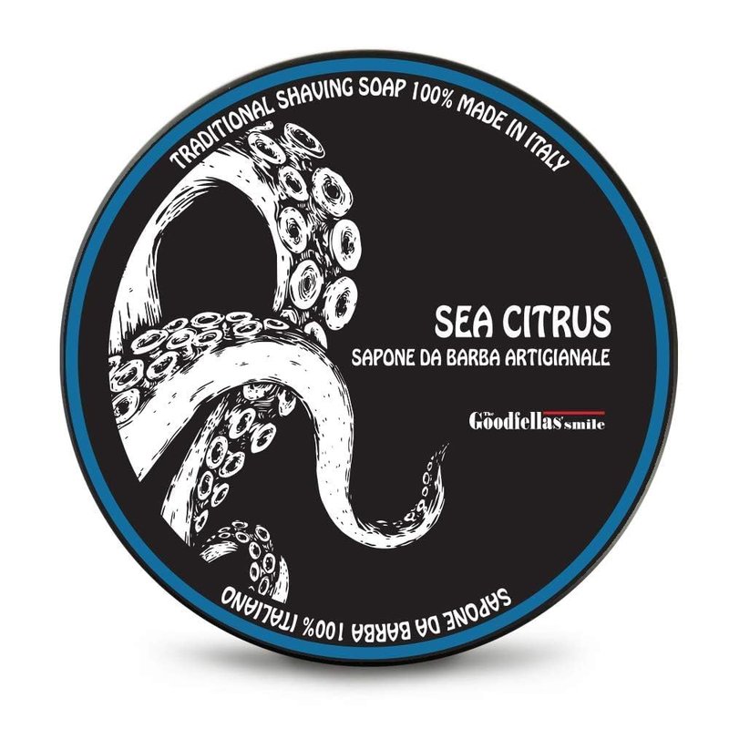 The Goodfellas’ Smile SEA CITRUS (Sea Air & Lemon) Italian Shaving Soap – Soft Lathering Soap Made in Italy for Use with Brush, Safety Razor or Straight Razor