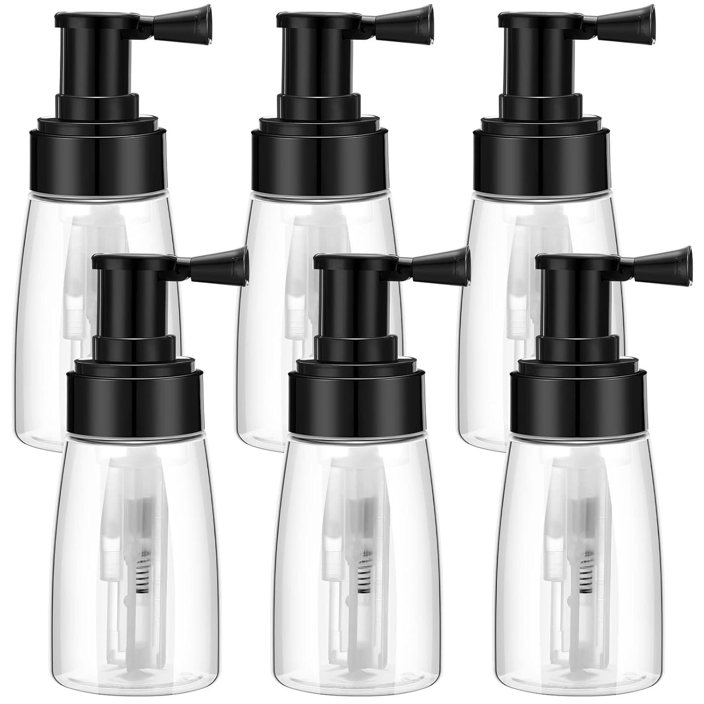 6 Pcs Powder Spray Bottle Set - Refillable Hair Fiber Applicator Dispenser | 140 ml Travel Size