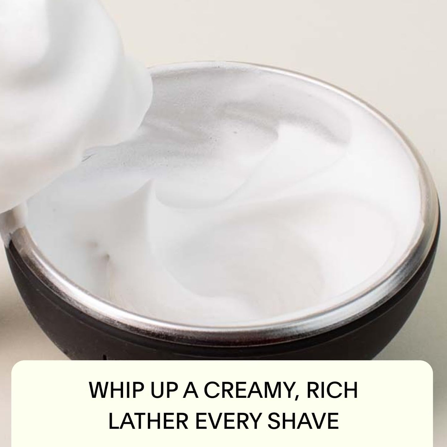 Leaf Shave | Leaf Bowl - Stainless Steel and Silicone Grooming Bowl Compatible with Brush Sets, Soap Bars and Refills for Lathering - Black