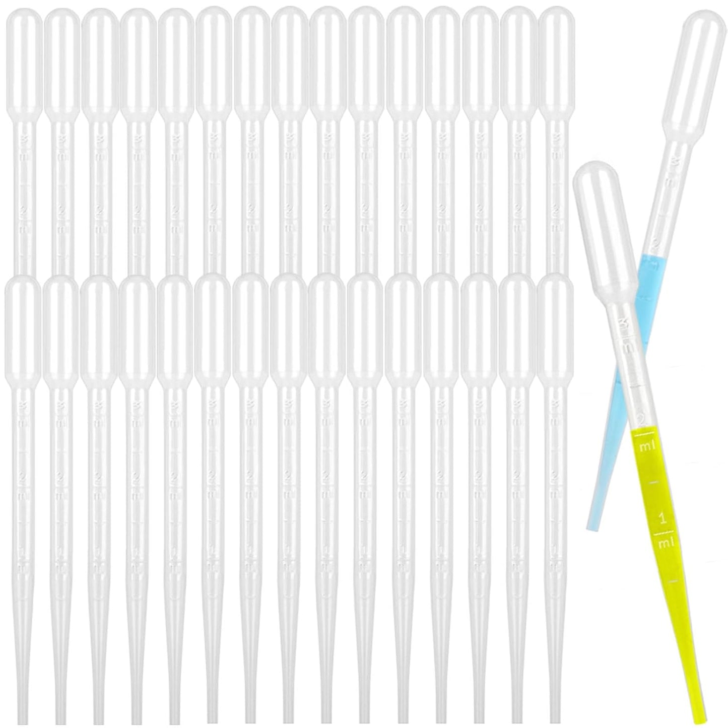 Moveland 3ML Disposable Eye Dropper Pipettes - Premium Graduated Essential Oil Transfer Tool | 10 Pack for Makeup, Science, DIY