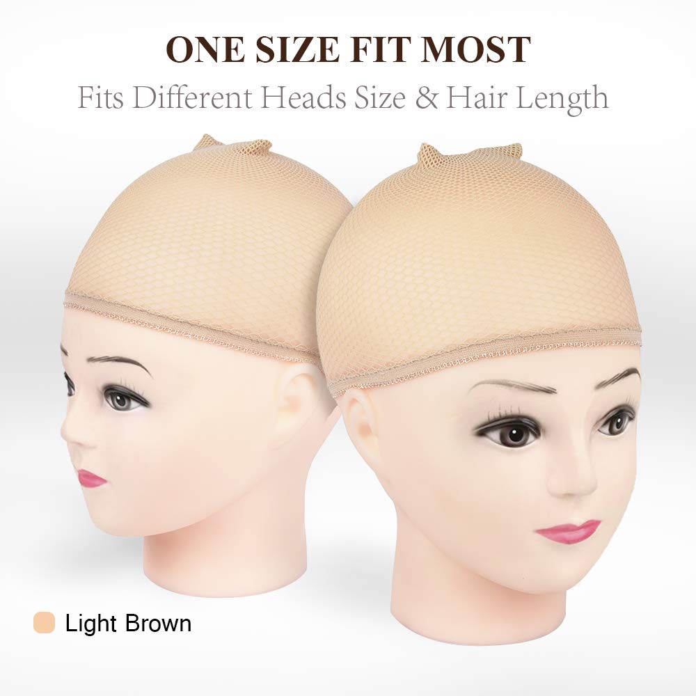 Mesh Wig Cap - 6 Pcs Fishnet Non-Slip Hair Net for Women | Comfortable Weave Cap